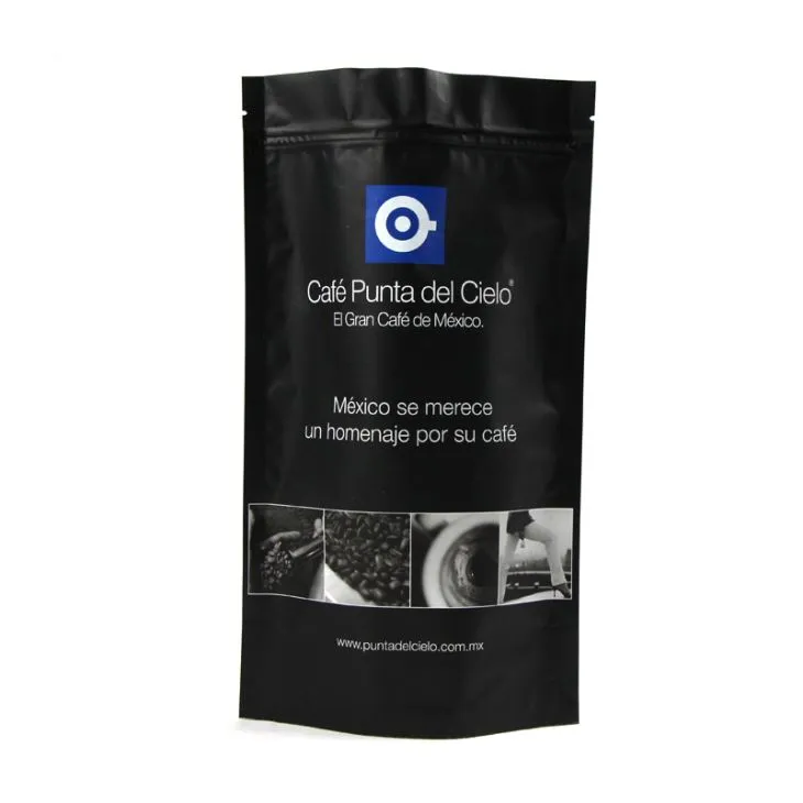 File d'aluminium Stand Up Coffee Zipper Pouche