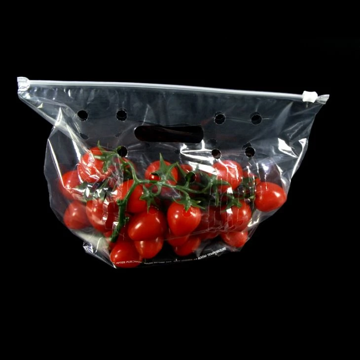 Légumes fruits clairs emballage sac plastique Cpp avec trou
