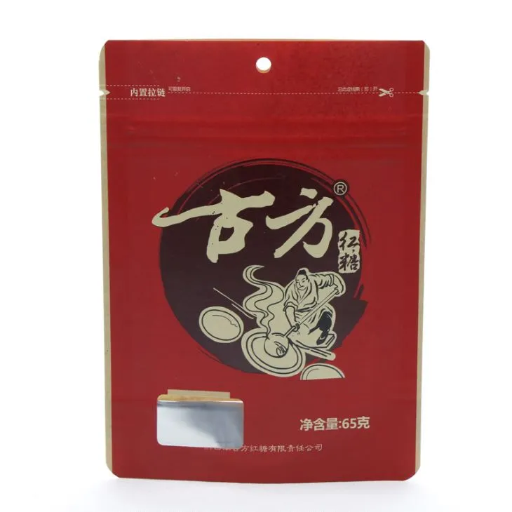 Aluminium Foil Stand Up Kraft Food Packaging Sac avec fermeture éclair