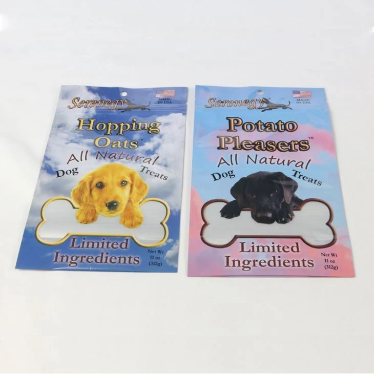 Sac d'emballage alimentaire pour animaux de compagnie avec des sacs de nourriture pour chiens à glissière