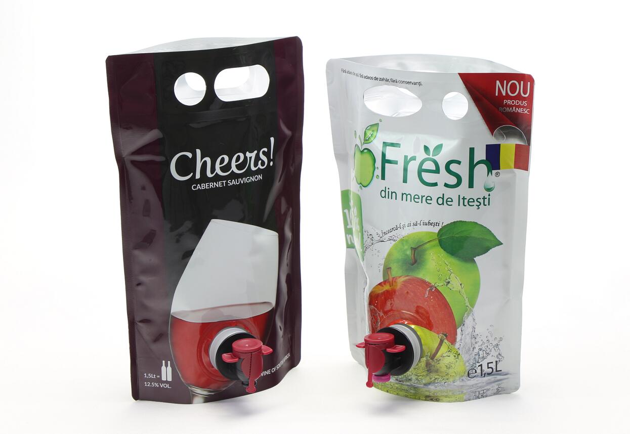Stand Up Spout Jus de fruits Red Wine Pouch