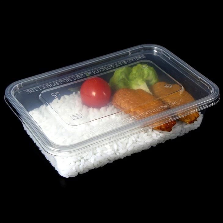Aliments jetables transparents et écologiques à emporter à emporter