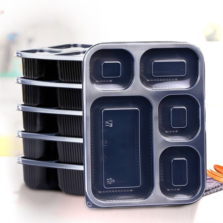 5 compartiments Contenants alimentaires jetables