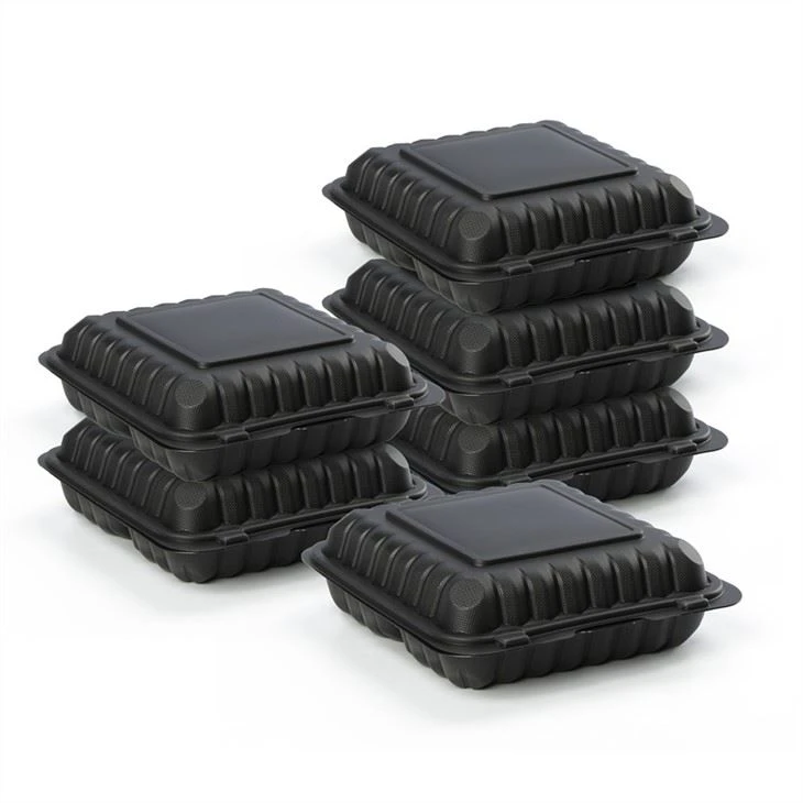 Haute qualité micro-ondes 9x9x3 pouces emporter réutilisable stockage des aliments Bento boîte jetable repas préparation aliments conteneurs
