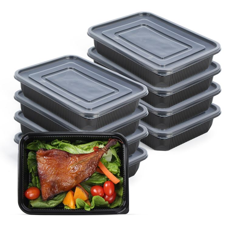 Boîte d'emballage de bento de qualité alimentaire en plastique jetable de 850...