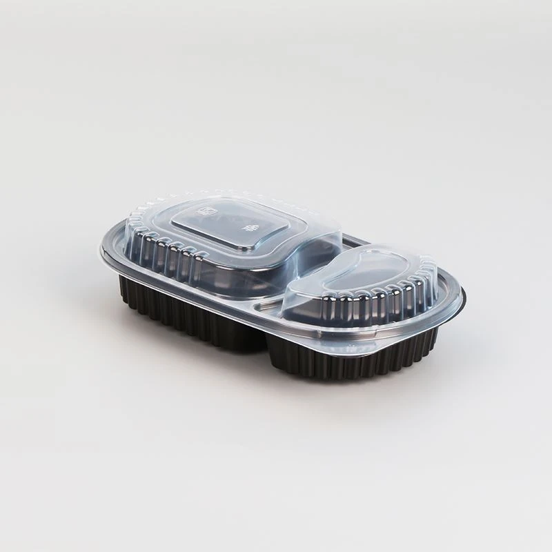 Récipient alimentaire biodégradable à 3 compartiments micro-ondable 9x9x3 san...