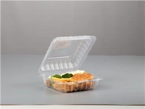 Couvercle à charnière transparent en plastique PP transparent de 9 "x6" pour emporter des récipients à emporter