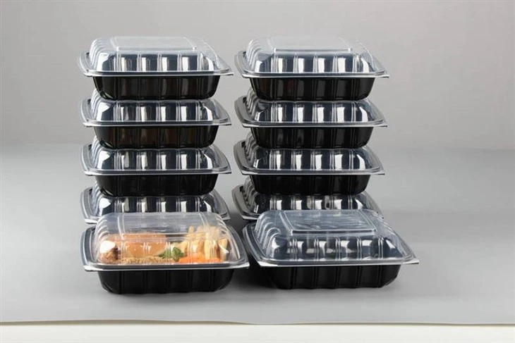 Contenants alimentaires micro-ondables à 3 compartiments
