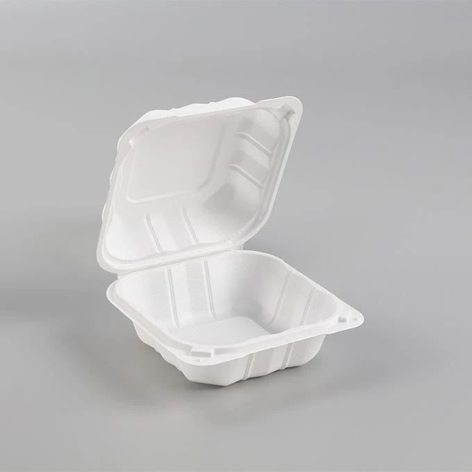 5x5" conteneurs blancs de coquille de la couleur MFPP articulés pour aller des boîtes de nourriture