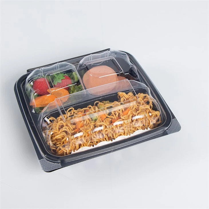 Récipient pour aliments à emporter avec couvercle à charnière 9x9''
