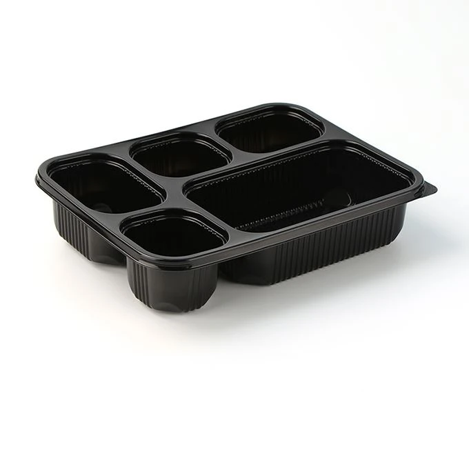 Contenants de préparation de repas transparents en plastique noir