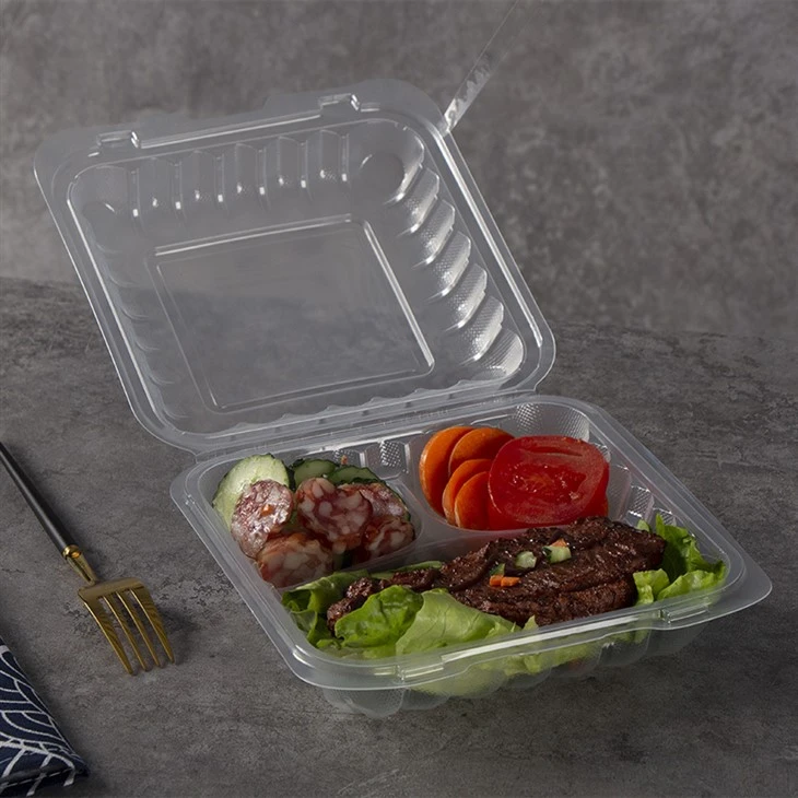 Conteneurs à déjeuner en plastique transparent Bento Box jetables