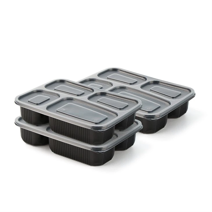Boîte à bento jetable à 4 compartiments