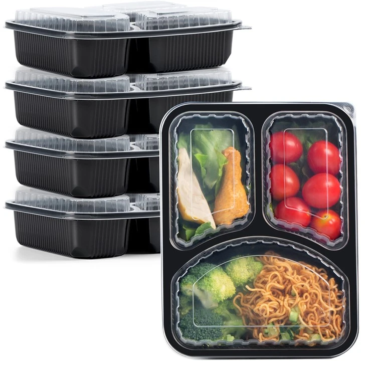 Contenants de préparation de repas réutilisables à 3 compartiments