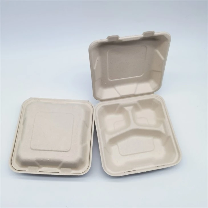 Conteneur alimentaire en pâte à papier à clapet