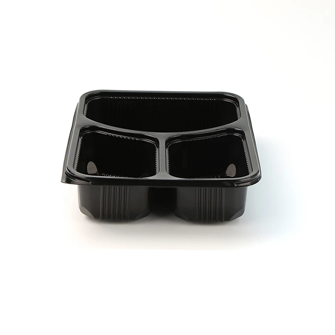 Contenants de préparation de repas en plastique 3 compartiments