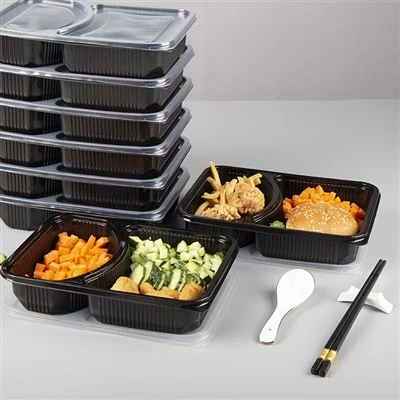 Conteneur de stockage des aliments pour préparation de repas à 2 compartiments L