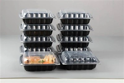 Contenants alimentaires micro-ondables à 3 compartiments