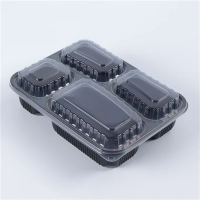 Récipient alimentaire à emporter en plastique à 4 compartiments