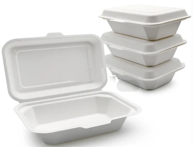 Conteneurs bagasse à emporter avec couvercles