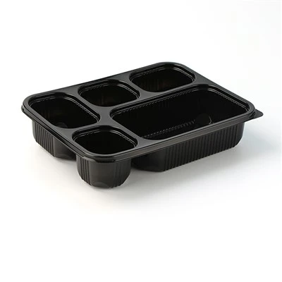 Contenants de préparation de repas transparents en plastique noir