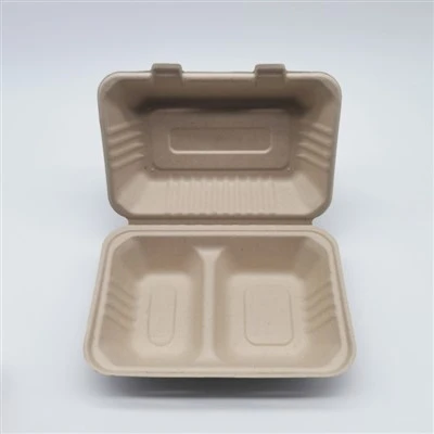 Nature papier pâte à sucre canne à sucre récipient alimentaire à clapet