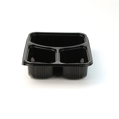 Contenants de préparation de repas en plastique 3 compartiments