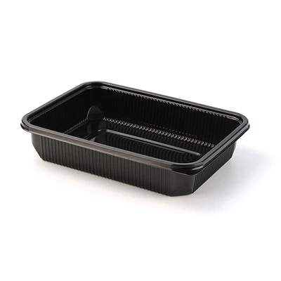 Contenants rectangulaires noirs pour préparation de repas
