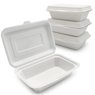 Conteneurs à emporter avec couvercles Bagasse jetable