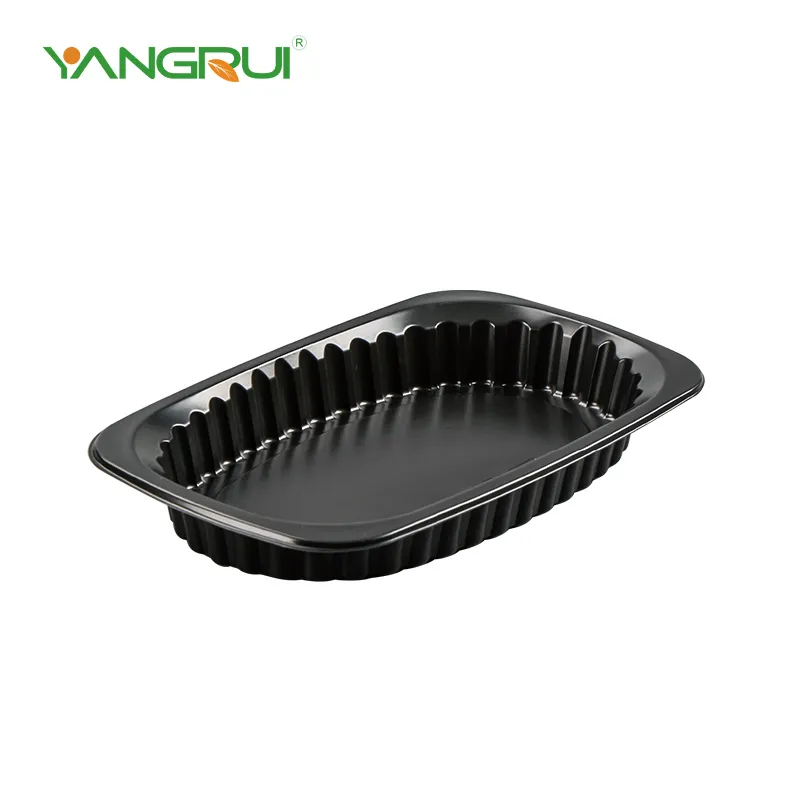 Plateaux d'aliments en plastique noir