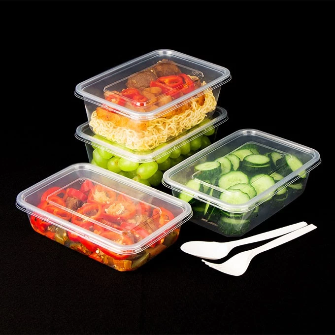Conteneurs de stockage de nourriture clairs jetables