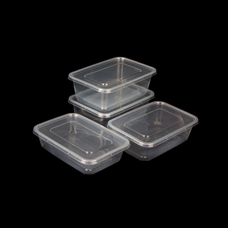 Contenants en plastique transparent à emporter