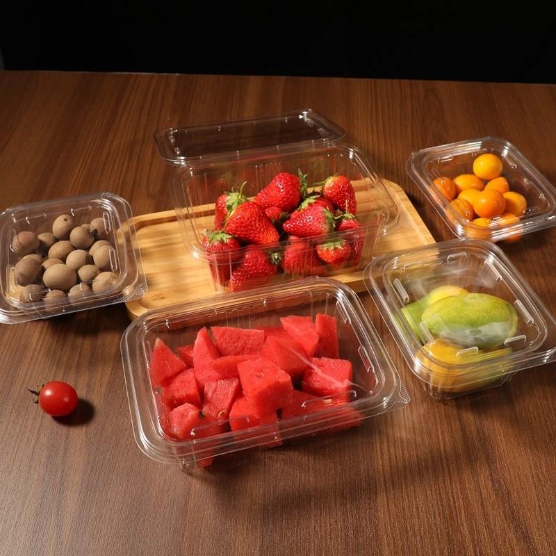 Les boîtes Togo alimentaires transparentes en plastique jetables plus transpa...