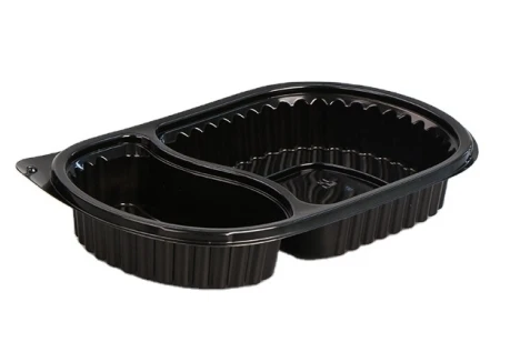 Boîte de conservation des aliments ovale à 2 compartiments