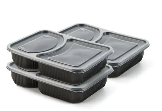 Récipient de préparation des aliments en plastique avec 2 compartiments