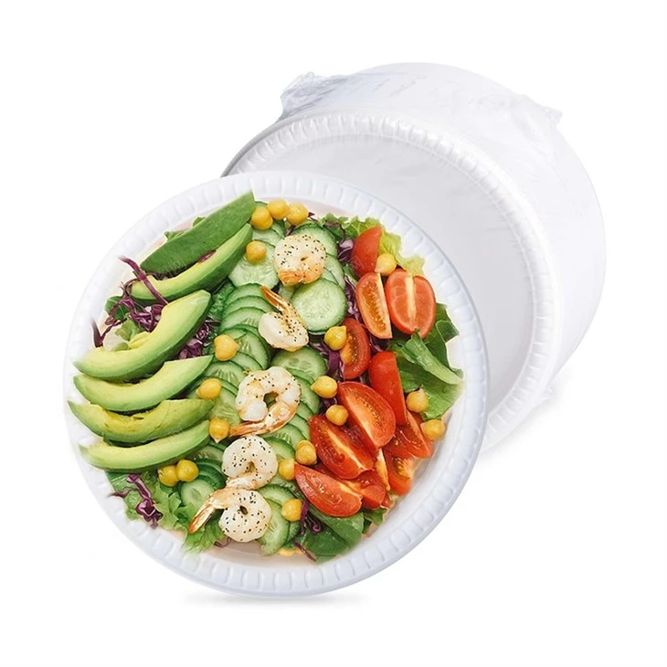Assiettes blanches en plastique