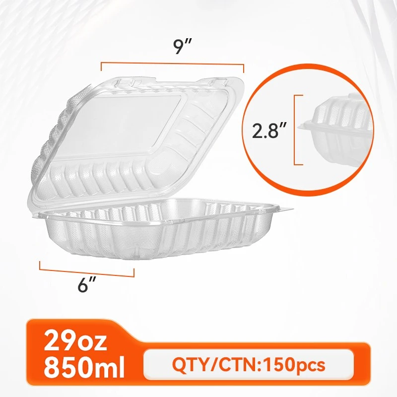 clear hinged food container