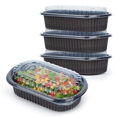 Conteneurs alimentaires en PP noirs à emporter vs conteneurs alimentaires en PP transparents